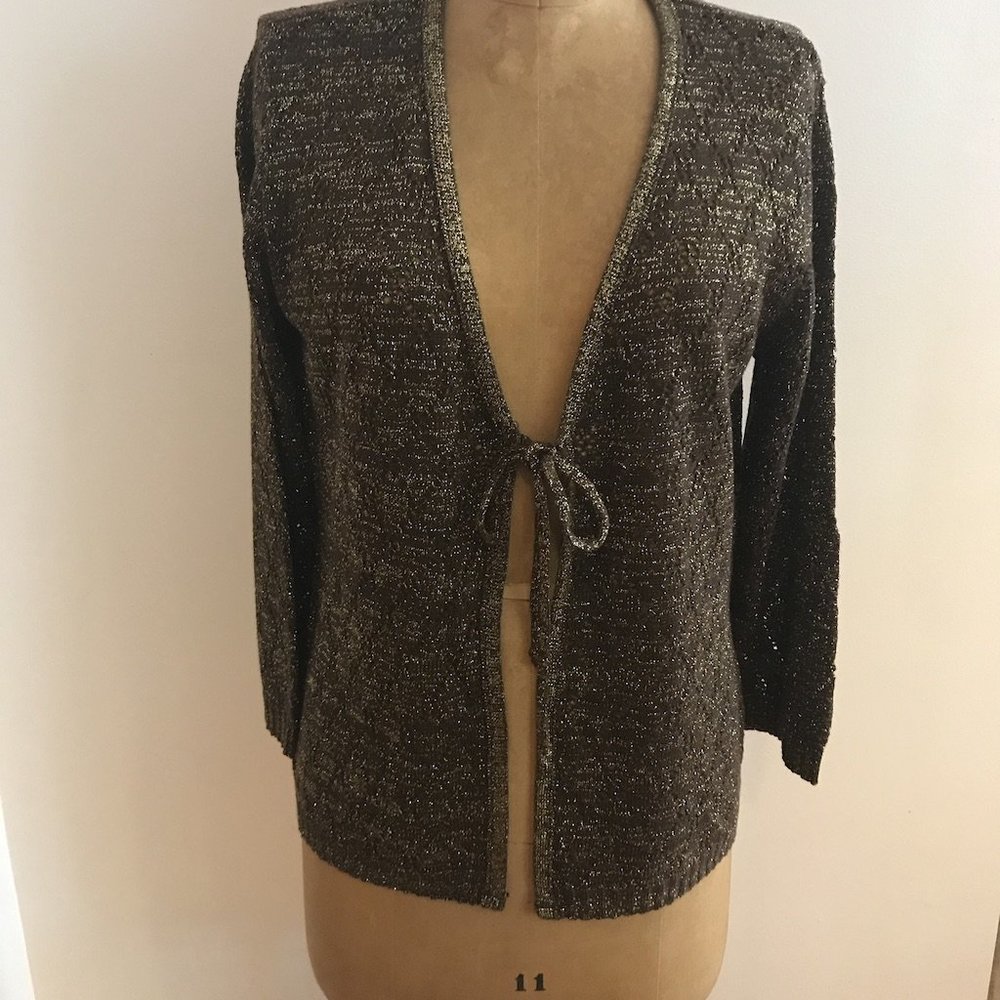 Brown /Gold Metallic Cardigan